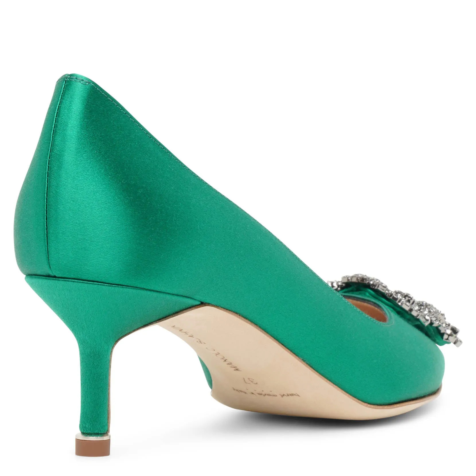 Hangisi 50 emerald satin pumps