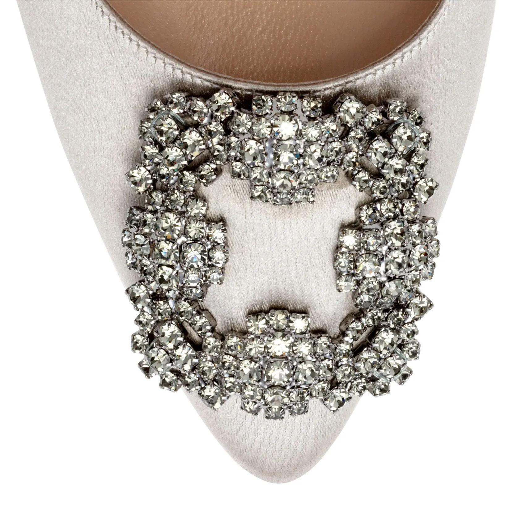 Hangisi 70 silver grey satin pumps