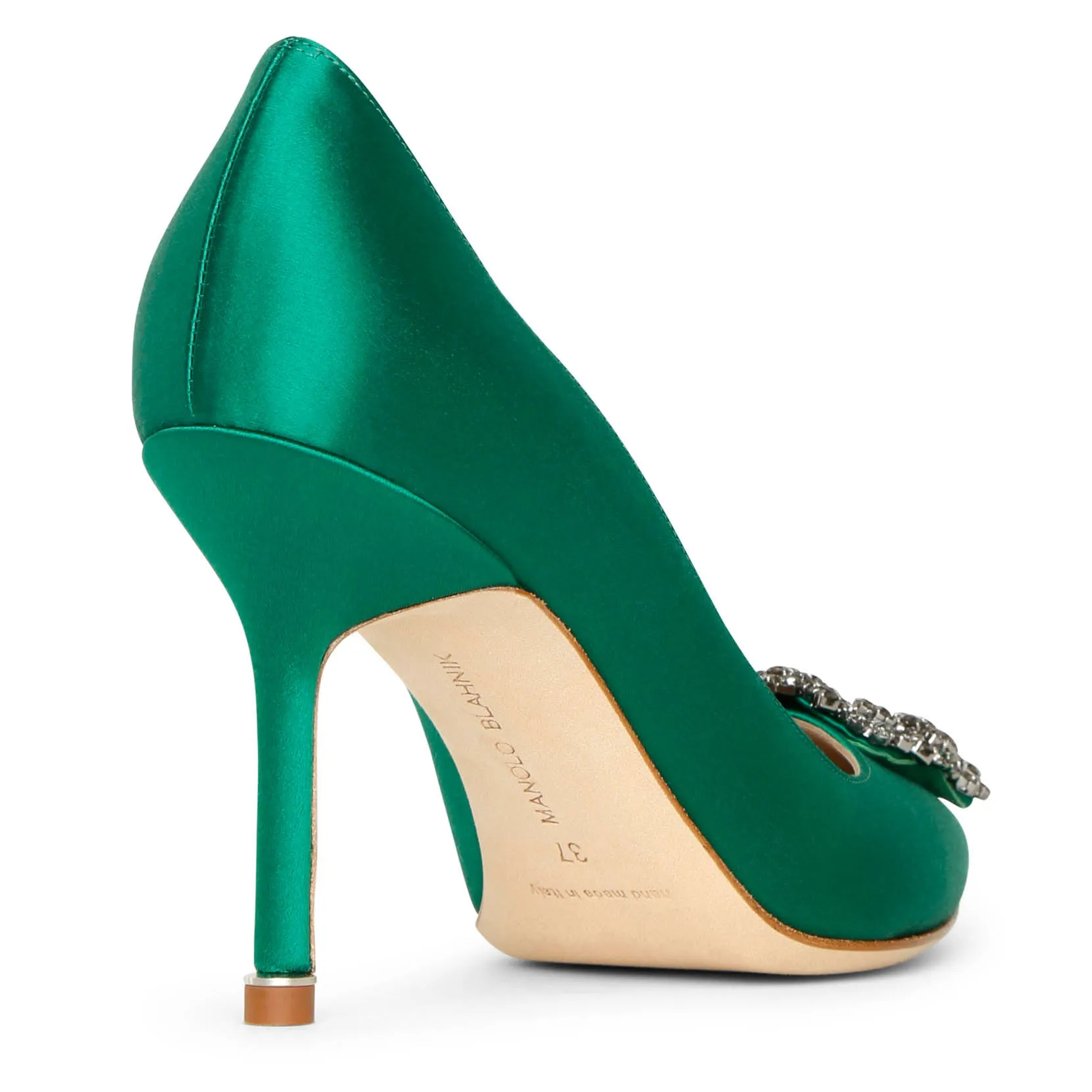 Hangisi 90 emerald satin pumps