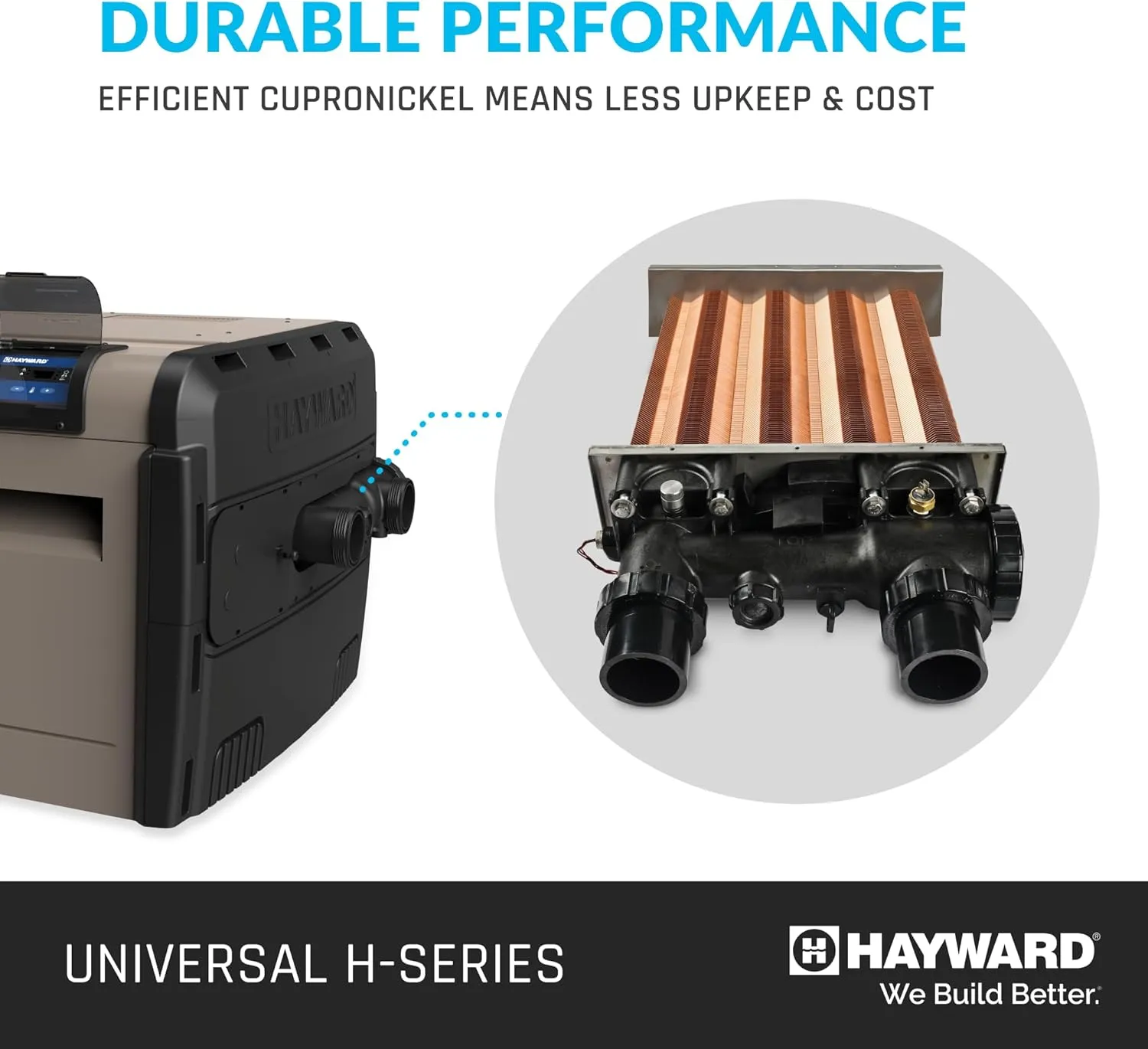 Hayward W3H400FDN Universal H-Series 400,000 BTU Natural Gas Pool and Spa Heater for In-Ground Pools and Spas