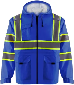 High Visibility Safety Jacket ANSI/ISEA Standard Reflective Jacket Pocket and Zipper