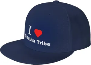I Love Omaha Tribe Baseball Cap for Men Women Hip Hop Style Snapback Adjustable Flat-Brimmed Trucker Hat