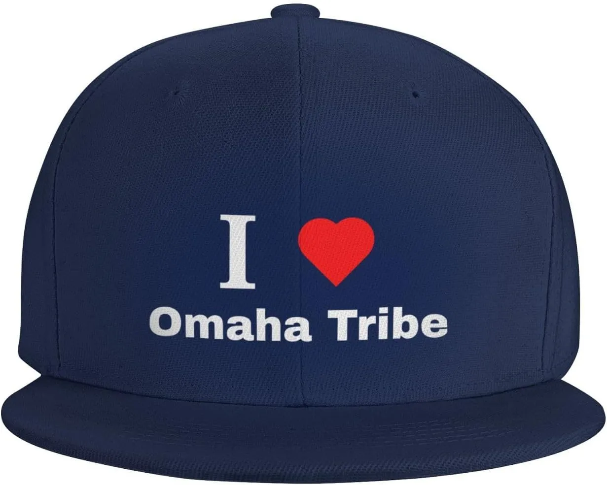 I Love Omaha Tribe Baseball Cap for Men Women Hip Hop Style Snapback Adjustable Flat-Brimmed Trucker Hat