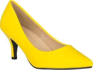 ILLUDE Classic Pointed Toe Pumps – Comfortable Low Stiletto Heel Pump Shoes – Cherry