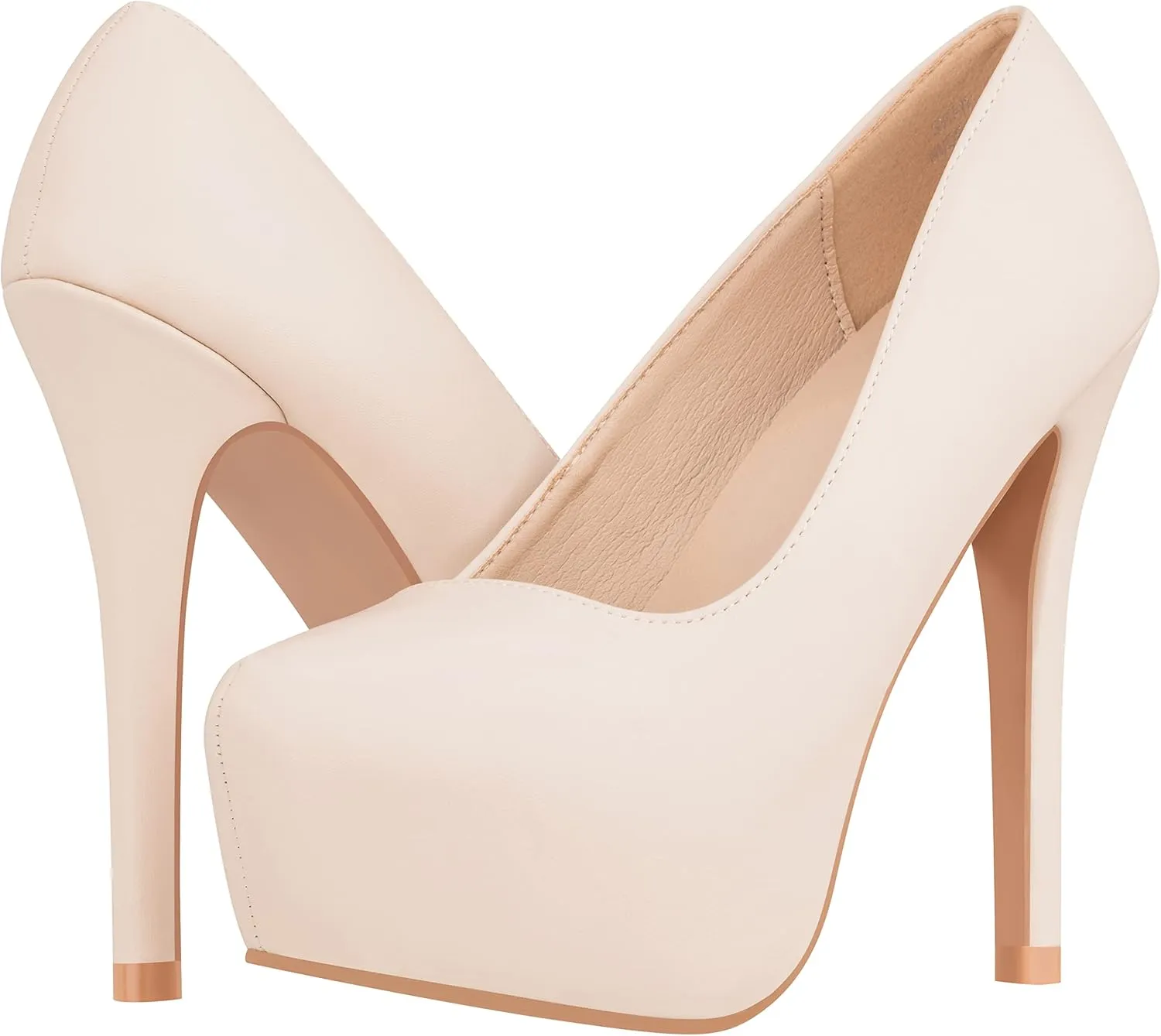 ILLUDE Women's High Heel Pump Closed Toe Platform Heels Pumps Shoes - Swan