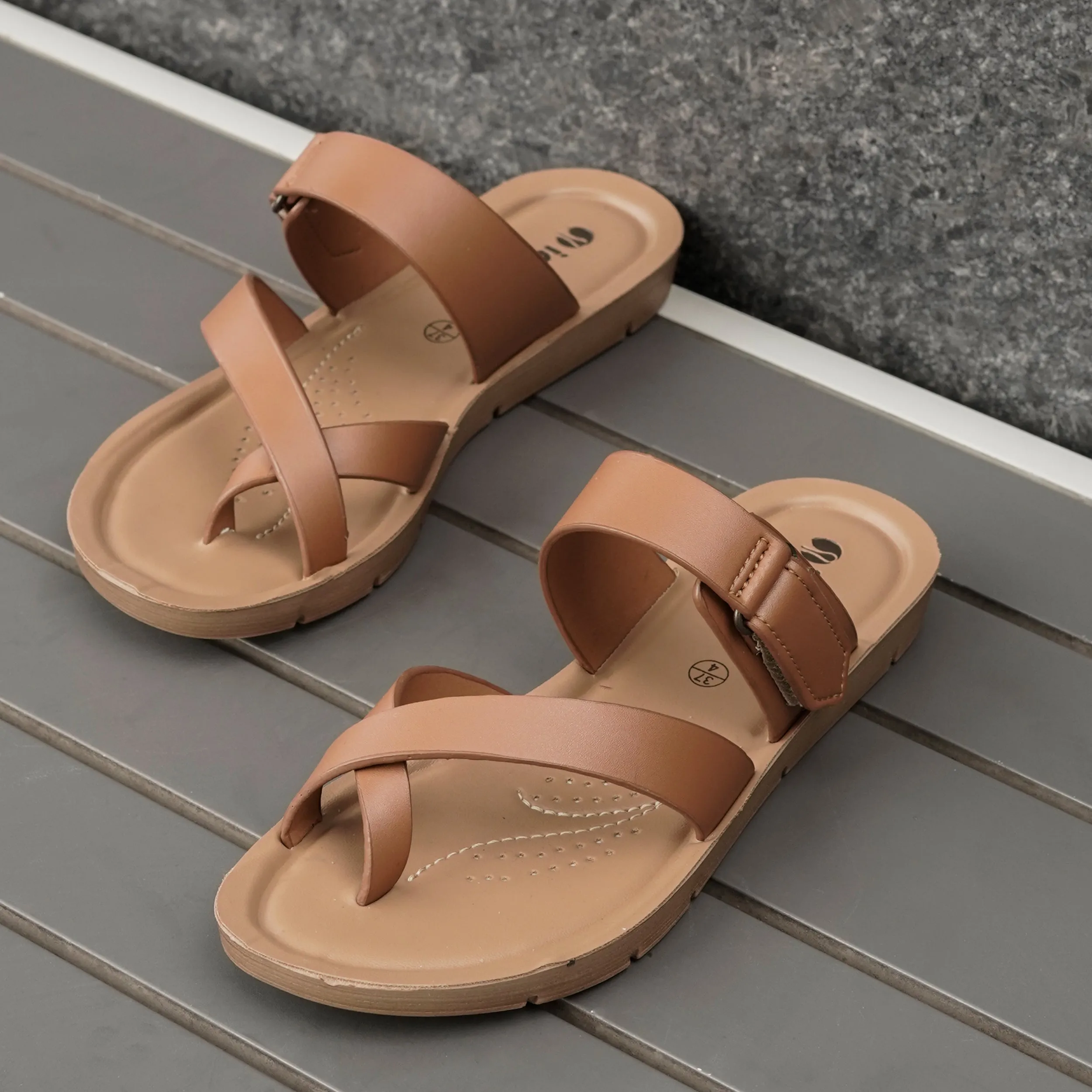 Inblu TAN Sandal with slip-on for female