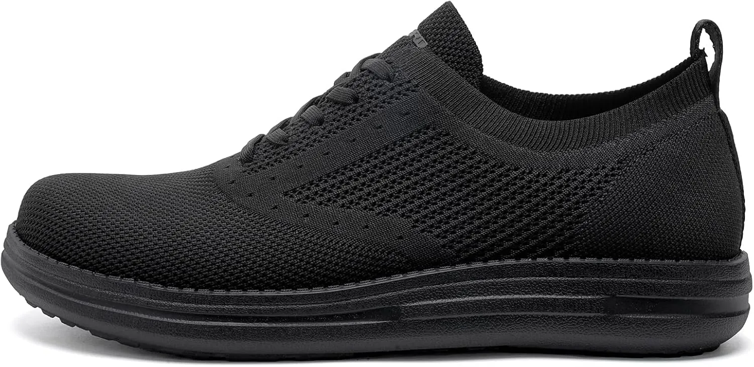 ITAZERO Men's Wide Toe Box Mesh Shoes Business Casual Wide Width Walking Shoes with Arch Support Insole for Plantar Fasciitis