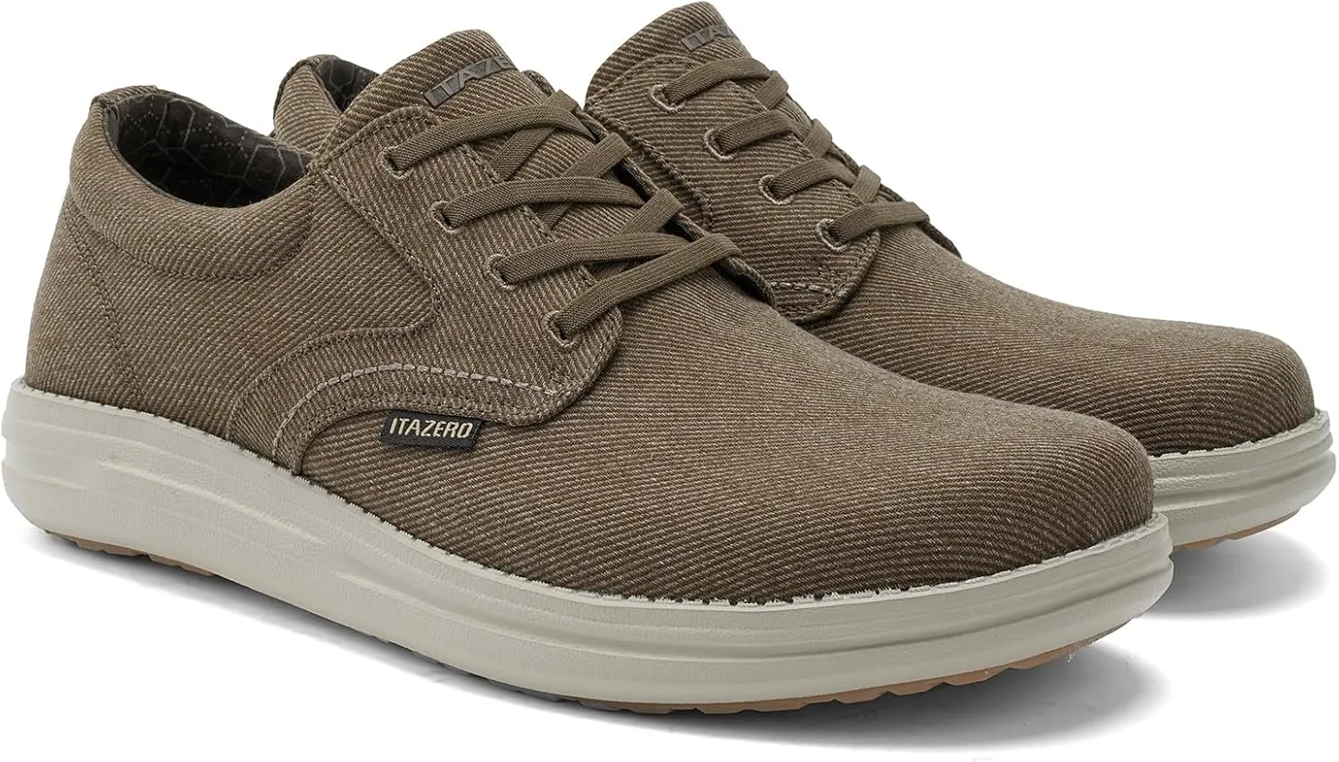 ITAZERO Men's Wide Toe Box Mesh Shoes Business Casual Wide Width Walking Shoes with Arch Support Insole for Plantar Fasciitis