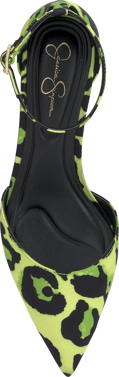 Jessica Simpson Womens Foxena Padded Insole Leather Ankle Strap