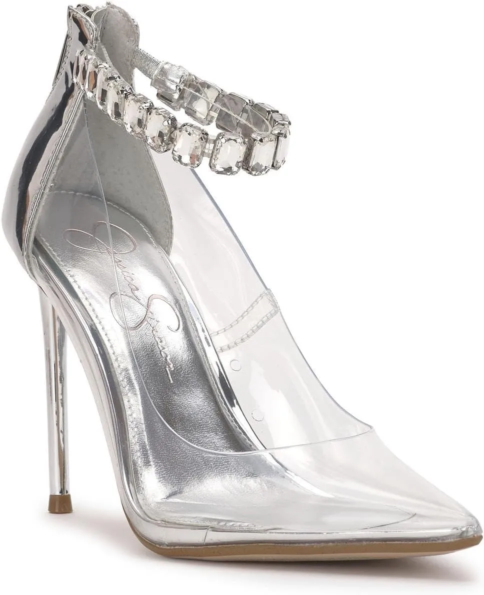 Jessica Simpson Women's Samiyah Embellished Ankle Strap Stiletto Pump