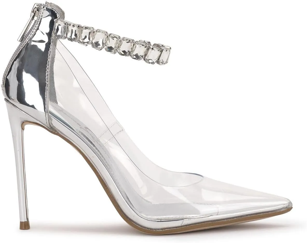 Jessica Simpson Women's Samiyah Embellished Ankle Strap Stiletto Pump