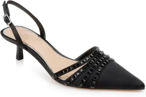 Jewel Badgley Mischka Katalina Bejeweled Slingback with Kitten Heel
