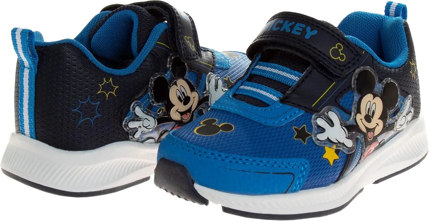 JOSMO Unisex-Child Sneaker to Mickey Mouse Boys Shoes - Slip-On Laceless Light-Up Sneakers (Toddler/Little Kid)