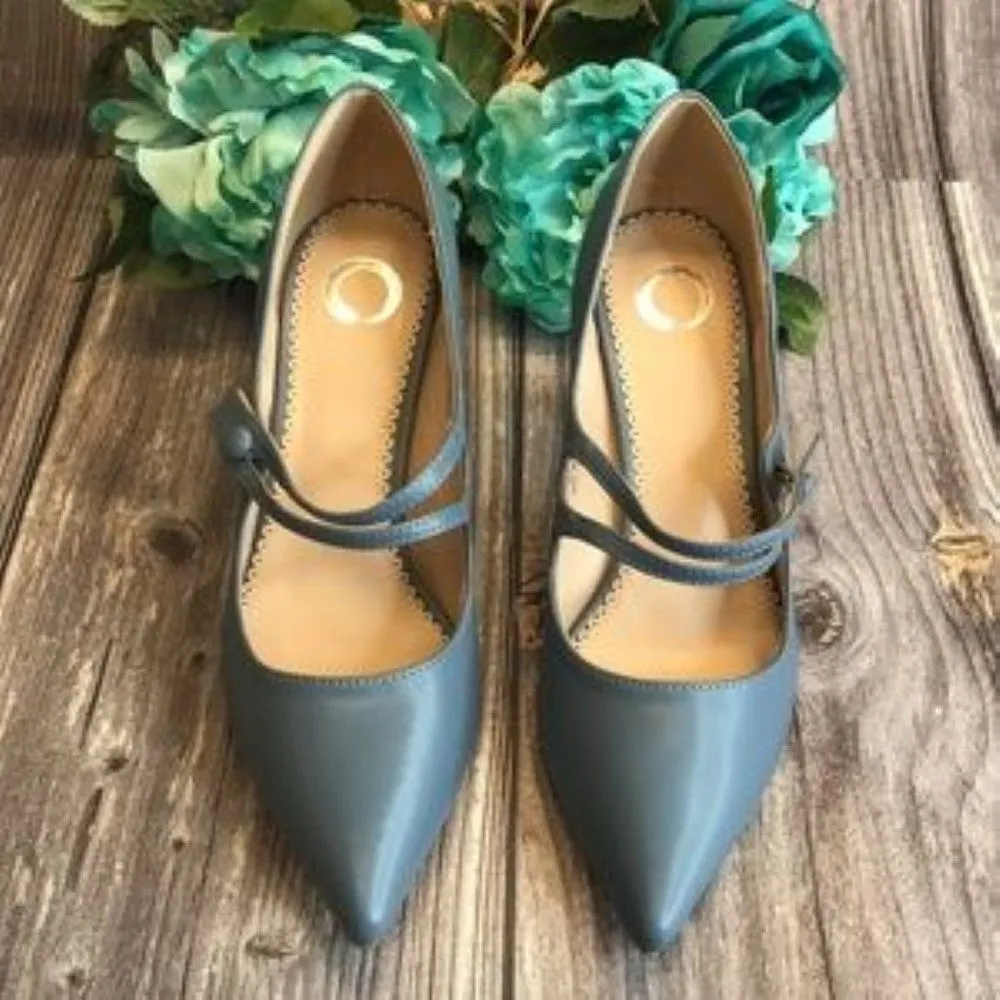 JOURNEE Sidney Blue Faux Leather Pump 7.5M