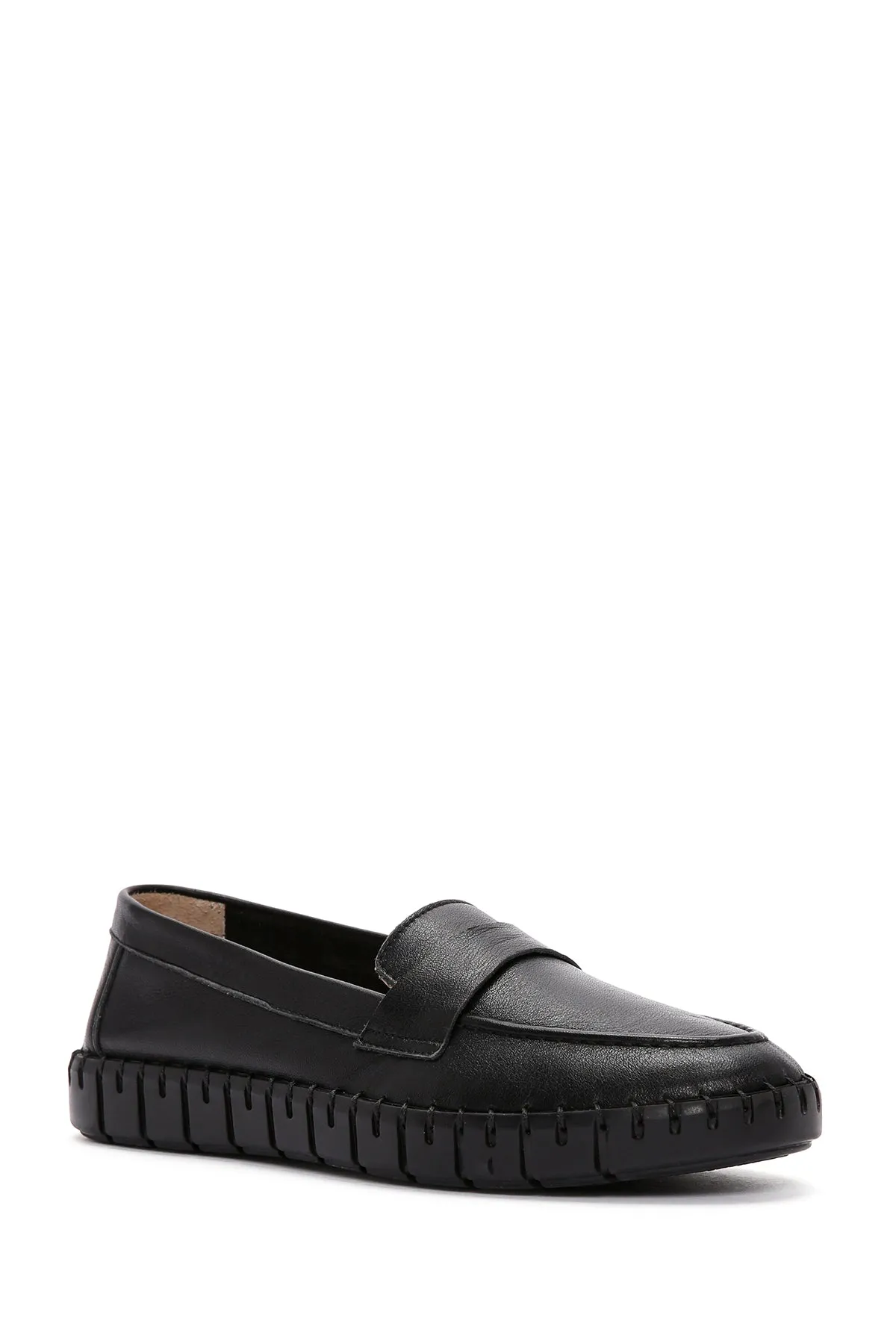 Kadın Siyah Deri Comfort Loafer