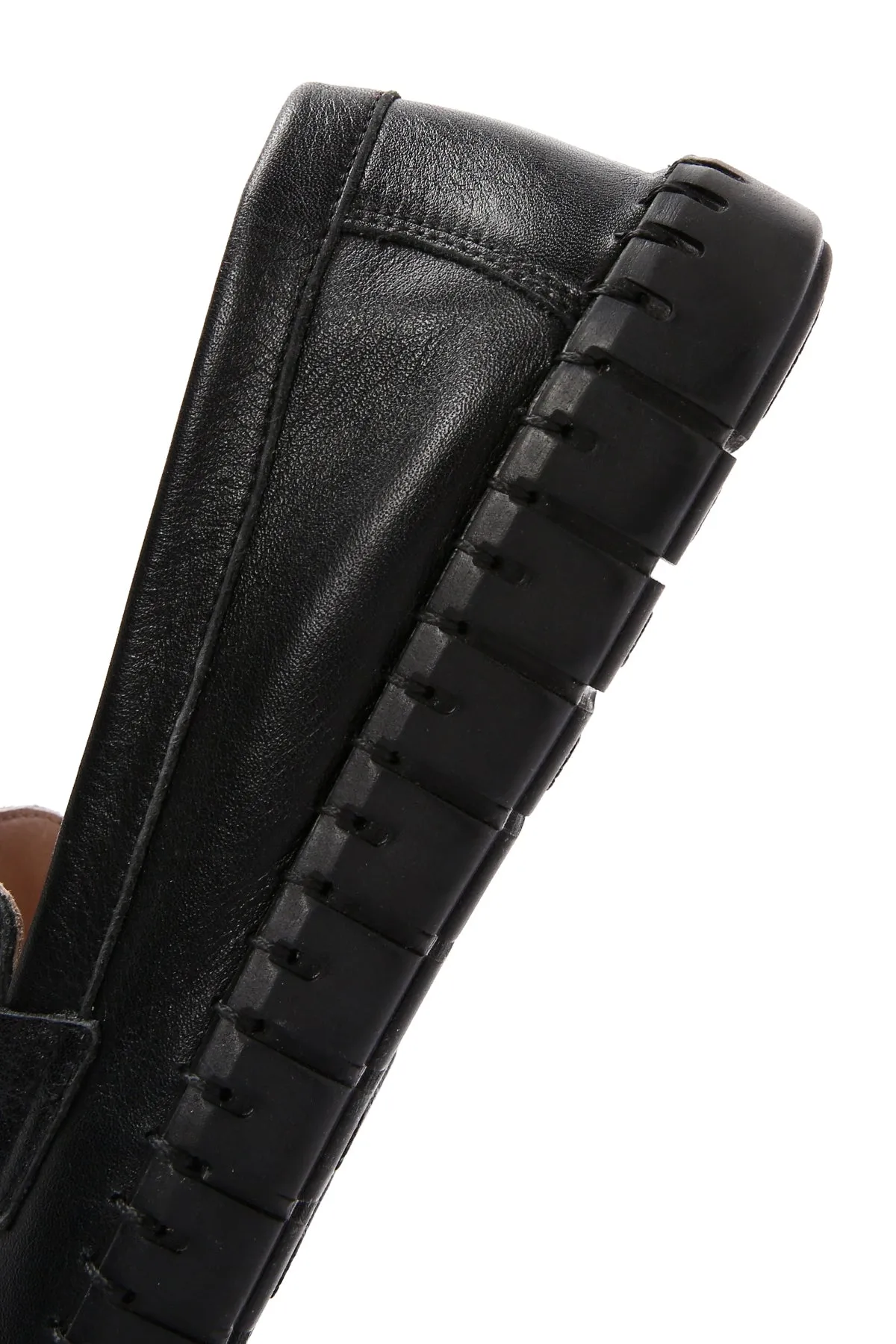 Kadın Siyah Deri Comfort Loafer