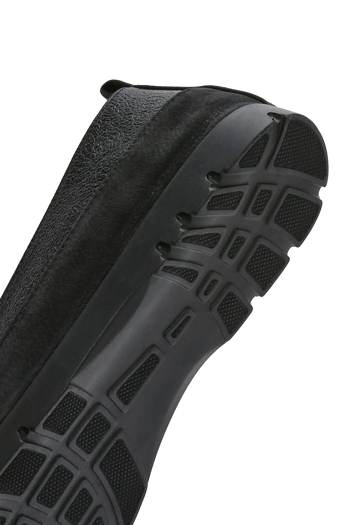 Kadın Siyah Simli Deri Comfort Loafer