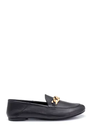 Kadın Zincir Detaylı Deri Loafer