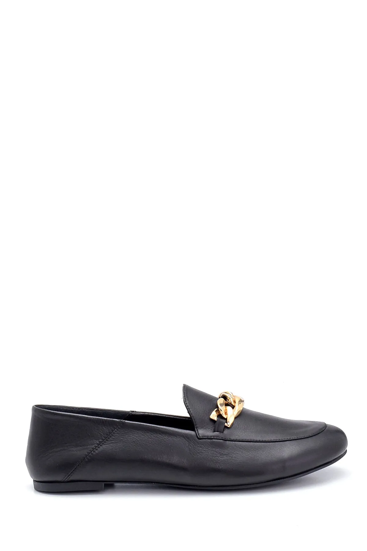 Kadın Zincir Detaylı Deri Loafer