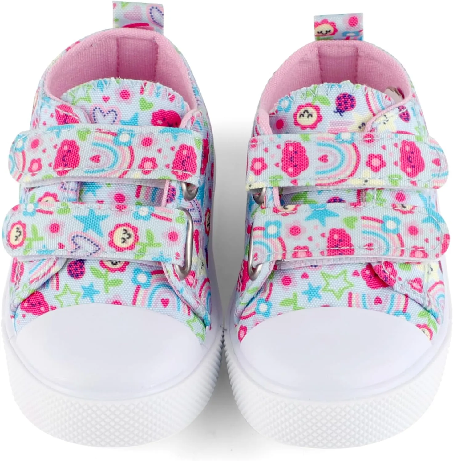 KAKU NANU Toddler Sneakers for Boys and Girls, Cute Cartoon Kids Soft Walking Shoes with Dual Hook and Loop