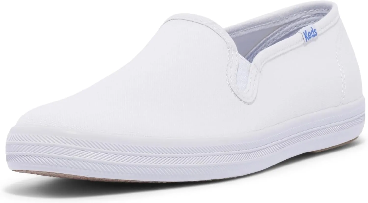 Keds Women's Champion Slip on Sneaker, White, 9 Narrow