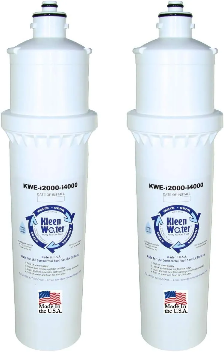 KleenWater Replacement Set Compatible with Everpure Insurice Twin-i2000 EV9612-22 Water Filter, Food and Beverage Series, Made in the USA, Set of 2