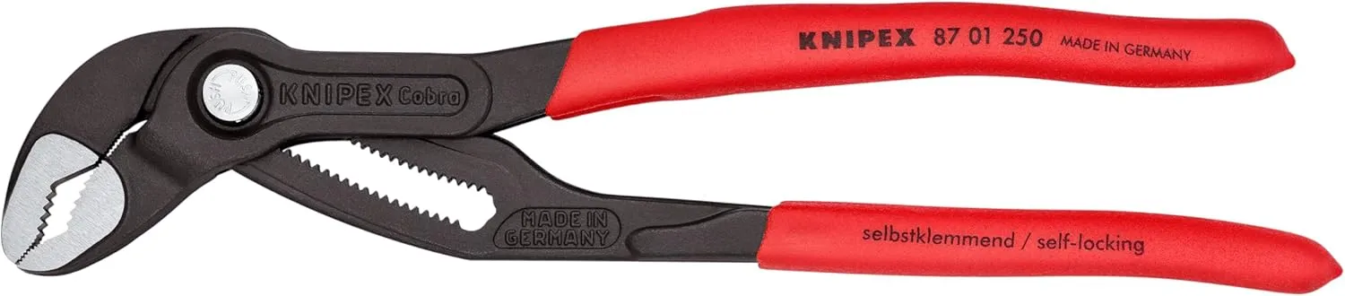 KNIPEX Tools - Cobra Water Pump Pliers (8701250), Red,10-Inch