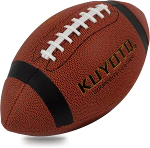 KUYOTQ Football - Youth Football Size 7 Junior Football, Official Size 9 College Football, Composite Leather Football - in&Outdoor Wear-Resistant Boys American Football Ball for Training&Recreational