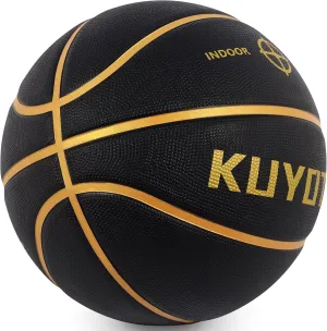 KUYOTQ Kids Youth Adult Size 3/4/5/6/7 (22/25.5/27.5/28.5/29.5") Basketball Premium Rubber or Faux Leather Basketball Indoor Outdoor Basketball for Boys Girls Womens Mens Basketball Gifts (Deflated)