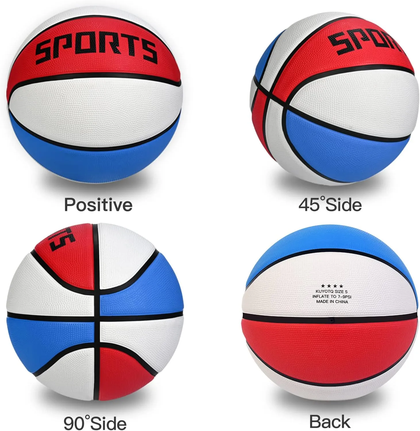 KUYOTQ Kids Youth Adult Size 3/4/5/6/7 (22/25.5/27.5/28.5/29.5") Basketball Premium Rubber or Faux Leather Basketball Indoor Outdoor Basketball for Boys Girls Womens Mens Basketball Gifts (Deflated)