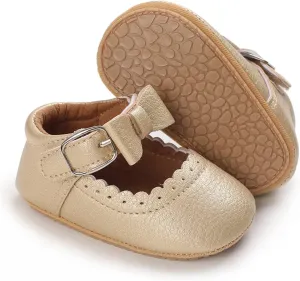 LAFEGEN Baby Girl Shoes Non Slip Soft Sole PU Leather Infant Toddler Mary Jane Flats First Walker Crib Dress Oxford Shoes 3-18 Months