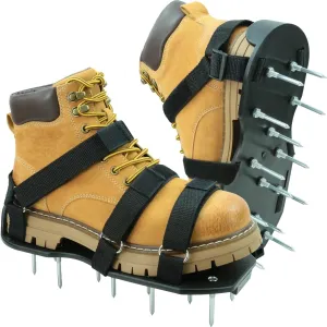 Lawn Aerator Shoes with Hook & Loop Straps for Effectively Aerating Lawn Soil, One Size Fits All Free-Installation Heavy Duty Spiked Sandals Shoes for Yard Garden Patio Grass, Black