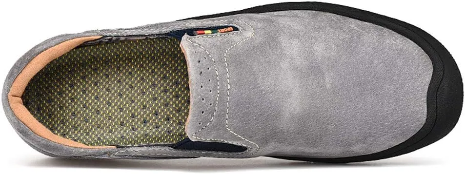 LEADER SHOW Men's Slip On Hiking Shoes Outdoor Walking Shoes Casual Comfortable Loafers