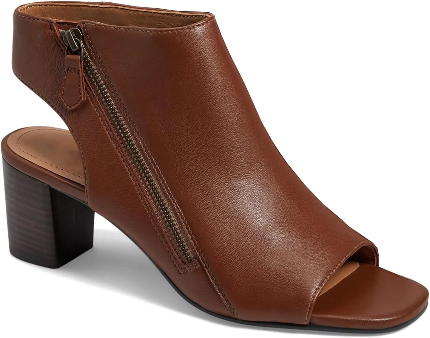 LEHOOR Women Chunky Heel Open Toe Booties Sandals Side Zipper Sandal Booties Cut Out 2 inch Block Stacked Heels Ankle Boots Peep Toe Backless Matte Casual Summer Booties 4-11 M US