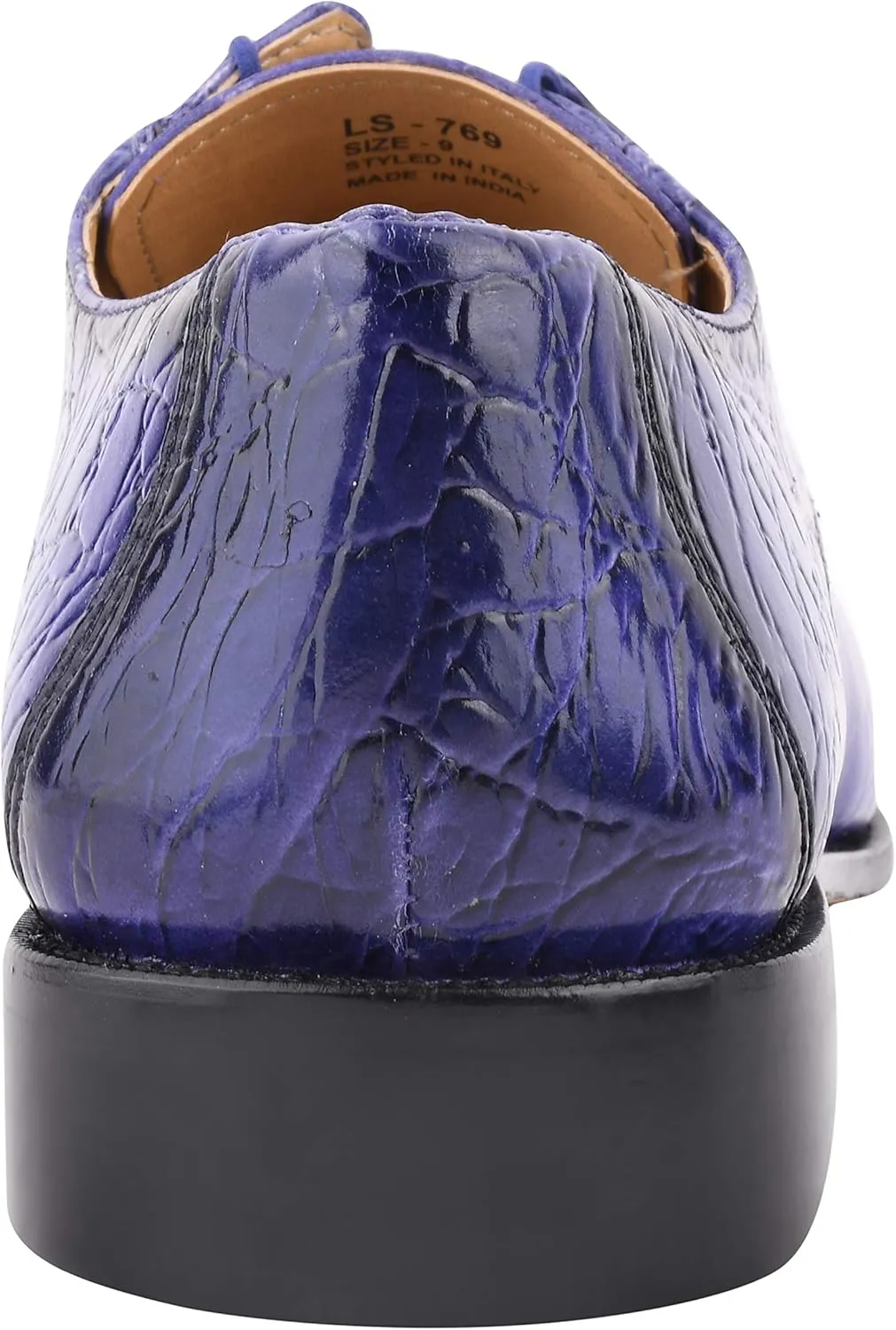 LIBERTYZENO Mens Plain & Animal Print Purple Genuine Leather Adults Slip On & Lace Up Oxford Dress Shoes/Prom Shoes for Easter Gift