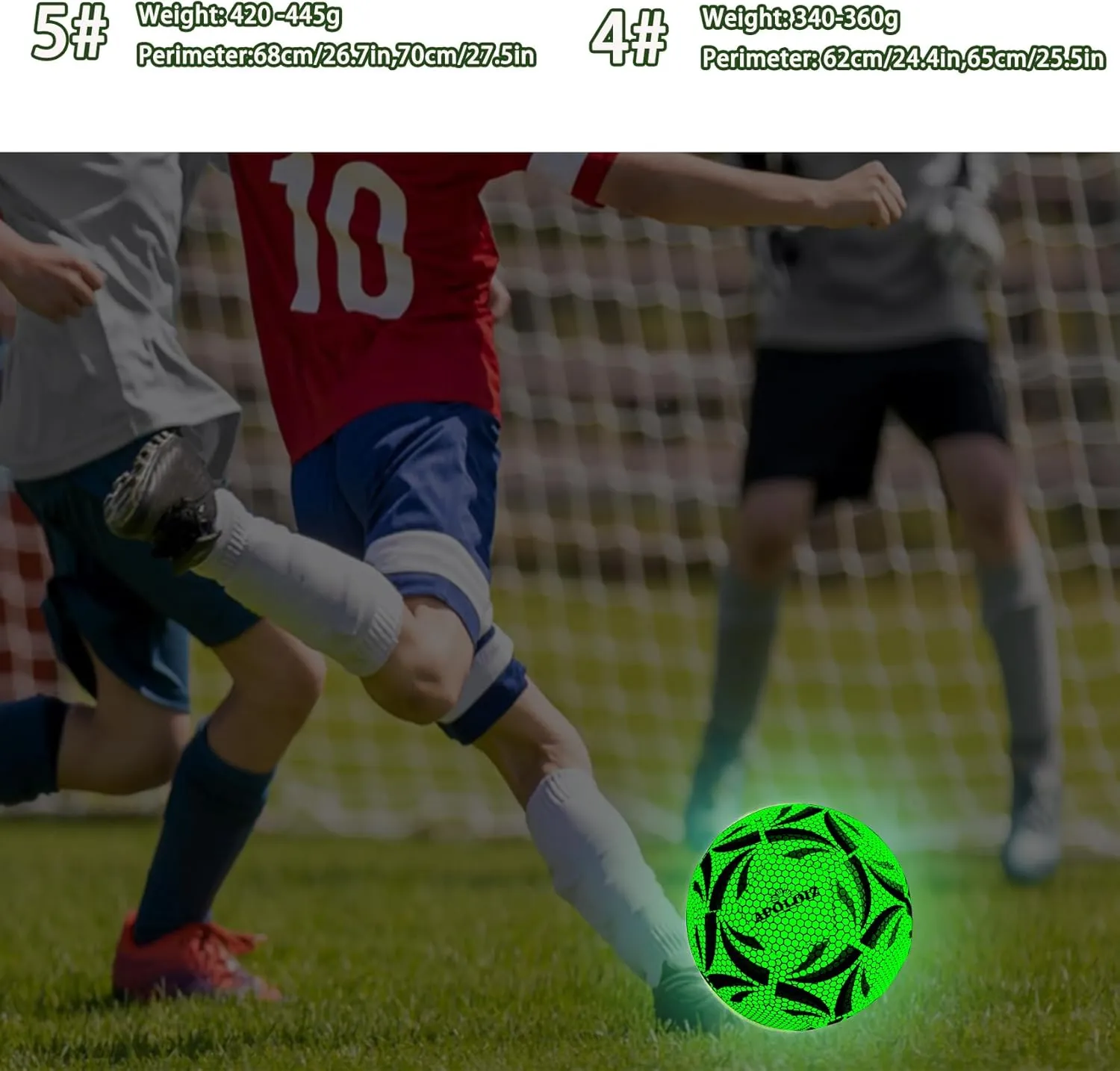 Light Up Soccer Ball,Glow in The Dark Soccer Ball Size 4/5 with Pump,Glowing Luminious Soccer Balls for Day&Night Games and Training Gifts for Men Youth and Adult Night Games