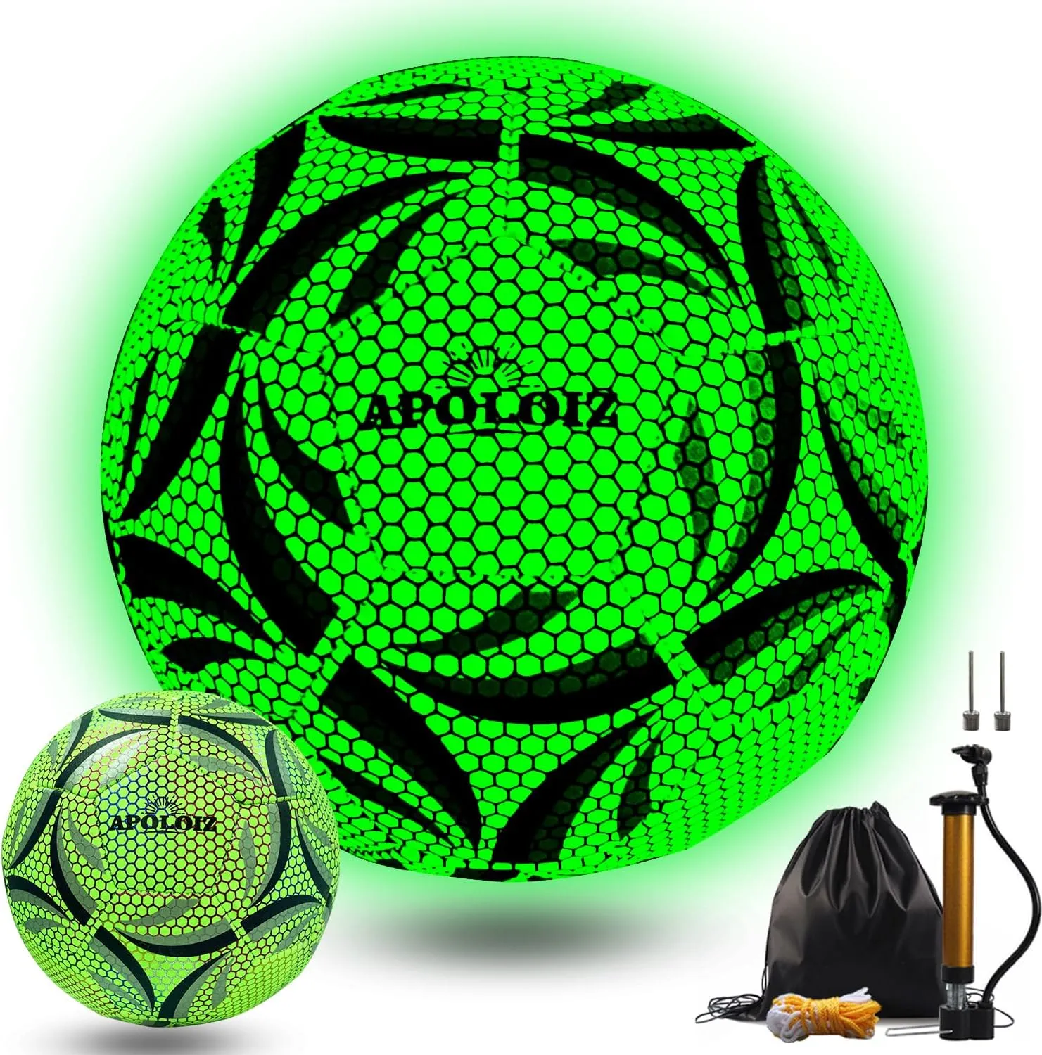 Light Up Soccer Ball,Glow in The Dark Soccer Ball Size 4/5 with Pump,Glowing Luminious Soccer Balls for Day&Night Games and Training Gifts for Men Youth and Adult Night Games