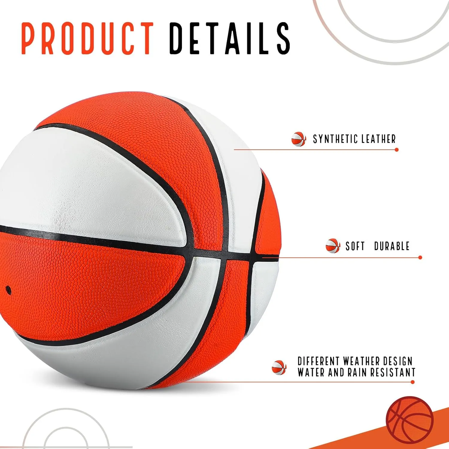 Liliful Autograph Basketball with Acrylic Ball Stand, Signature Pen and Pump Blank Signature Official Ball 4 Panel Basketball for Coach Gifts Birthday Gifts