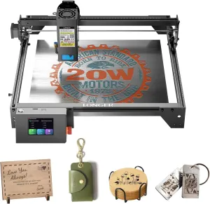 Longer RAY5 Upgraded 20W Laser Engraver Machine, Exclusive 3.5" Touch Screen for DIY, Cutting Tool for Metal Coloring, Acrylic, Wood, Glass, Leather. Laser Class 2