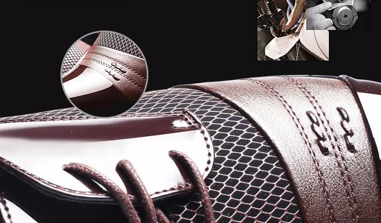 Luxury Brand Men's Flats Shoes Patent Leather Classic Oxford Shoes