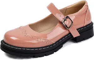 Mary Jane for Women Gothic Oxford Shoes - Flat Shoes, Ankle Tied, Round Toe for Casual Dresses, Work, and Campus