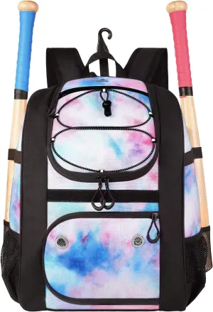 MATEIN Softball Bag, Lightweight Baseball Backpack with Shoe Compartment, Baseball Bag with Fence Hook for TBall Bat & Equipment, Softball Gifts Catchers Backpack for Women Fit Batting Glove, Helmet