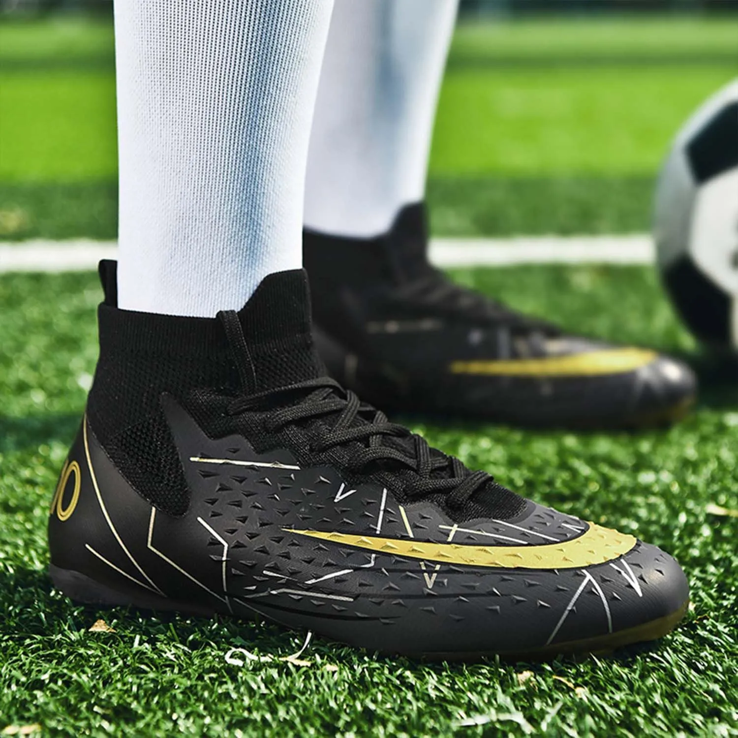 MEBAMY Men's Soccer Cleats Indoor Turf Lightweight Performance Training Soccer Shoes Soft Ground Athletic Football Boots Outdoor