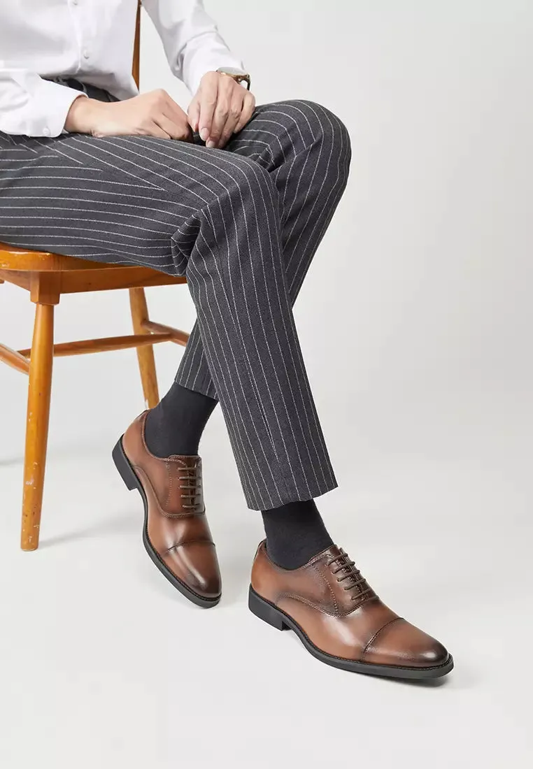 Men's Brown Leather Oxford Dress Shoes