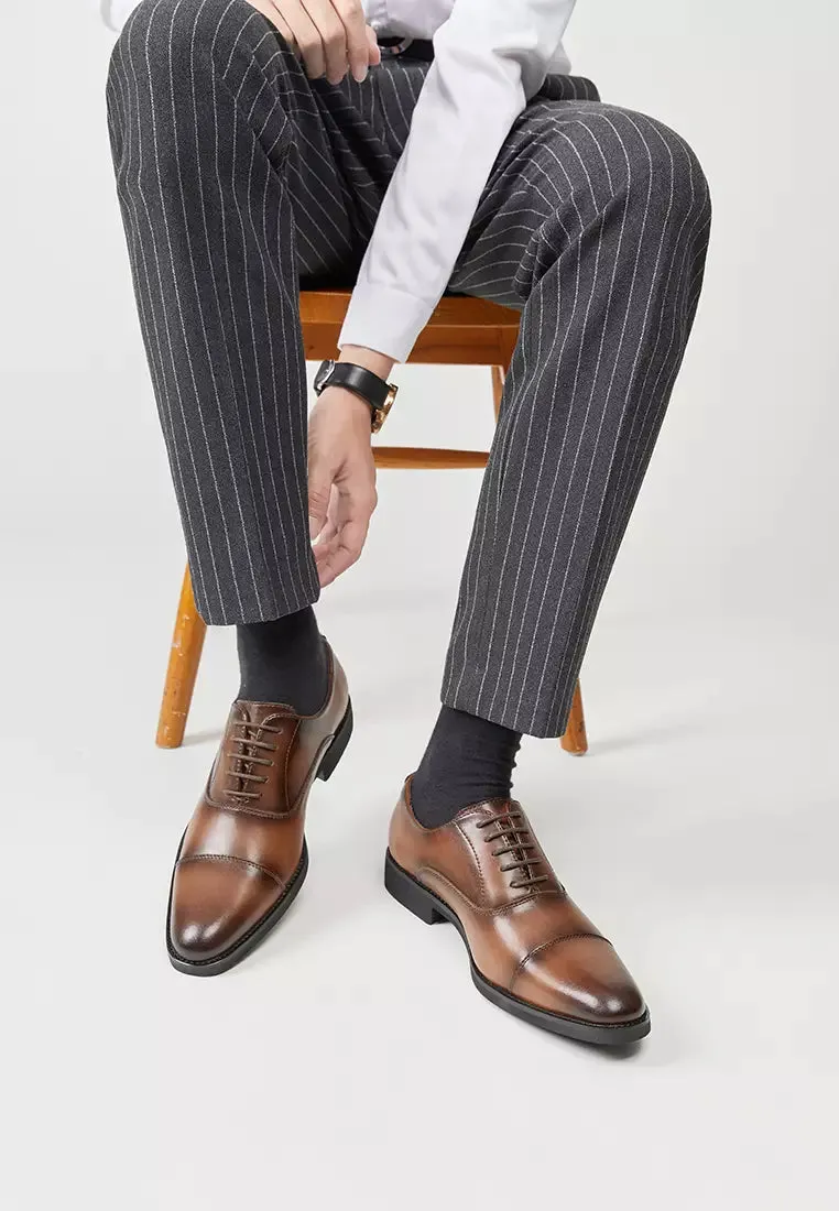 Men's Brown Leather Oxford Dress Shoes