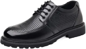 Men's Contemporary Cap-Toe Derby Shoes - Lightweight Formal Footwear with Breathable Mesh Lining for Conference Attendance & Corporate Functions