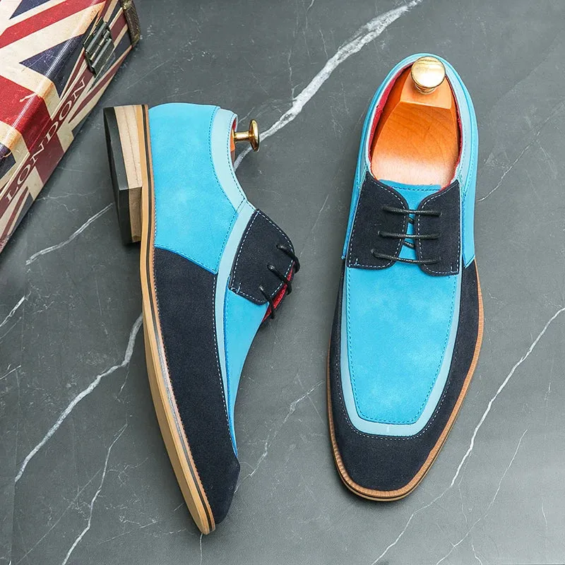 Men’s Dress Shoes – Cap Toe Oxford – Leather & Suede – Lace-Up – Formal Wear