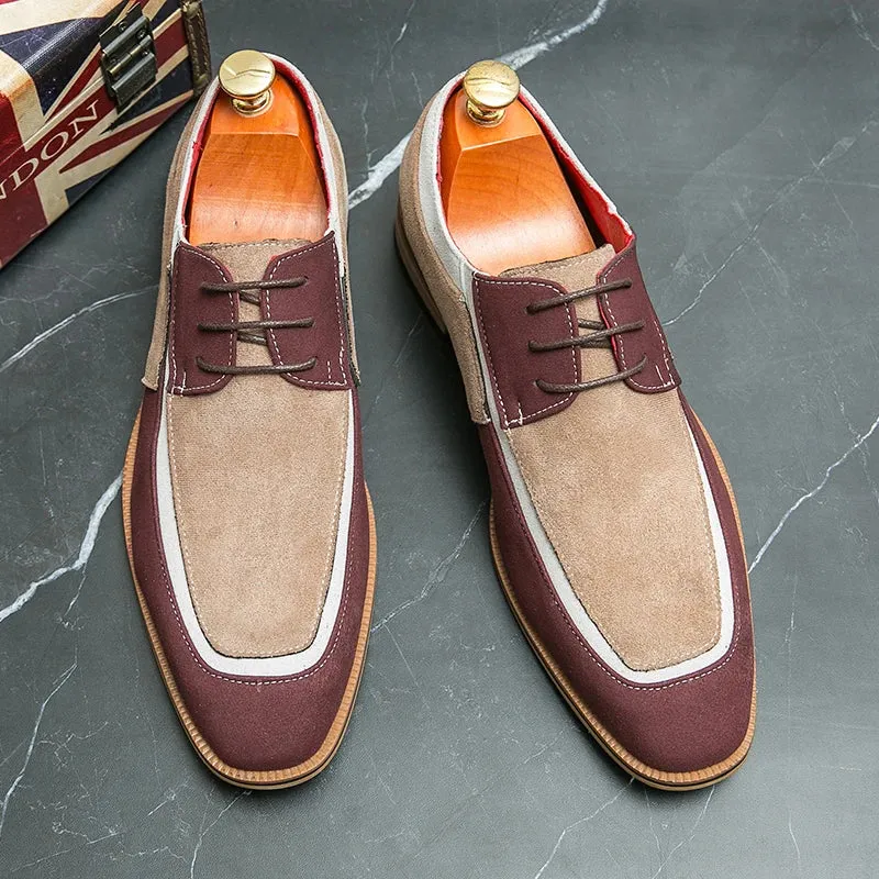 Men’s Dress Shoes – Cap Toe Oxford – Leather & Suede – Lace-Up – Formal Wear