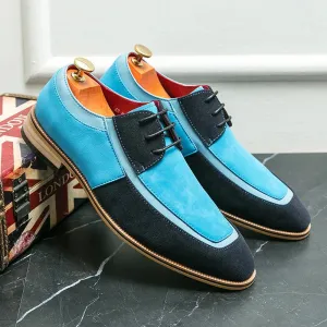 Men’s Dress Shoes – Cap Toe Oxford – Leather & Suede – Lace-Up – Formal Wear