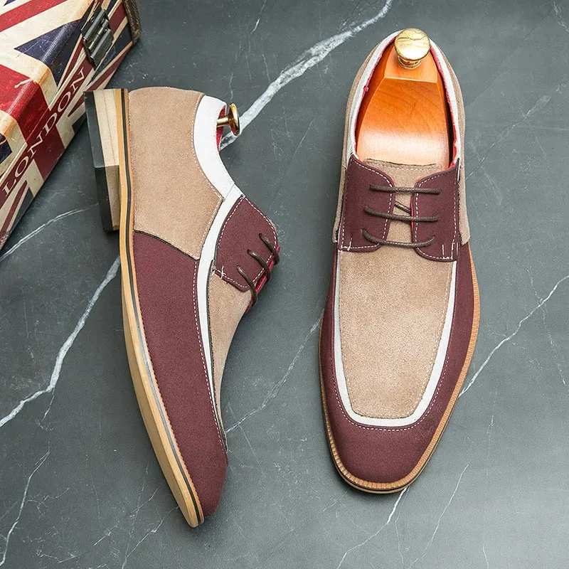 Men’s Dress Shoes – Cap Toe Oxford – Leather & Suede – Lace-Up – Formal Wear